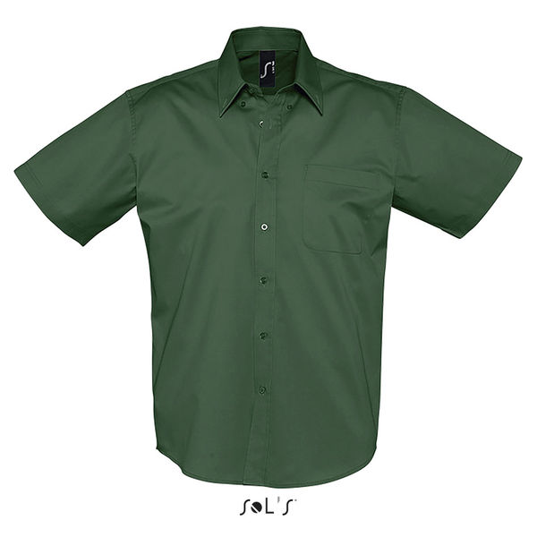 Chemise publicitaire homme manches courtes | Brooklyn Vert bouteille