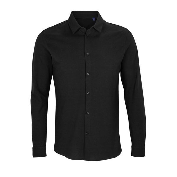 Chemise coton bio publicitaire | Basile Men Noir profond