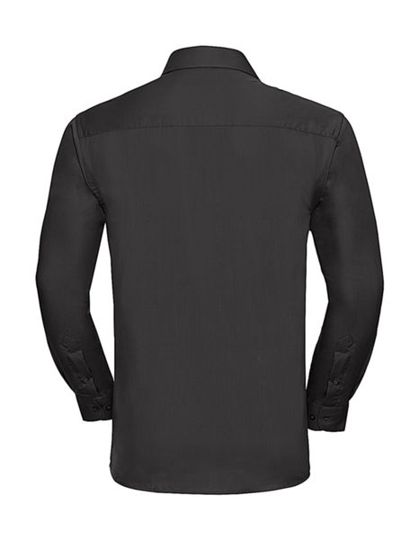 Chemise homme popeline pur coton manches longues publicitaire | Heishipu Black