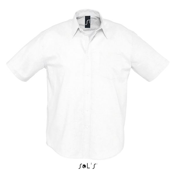 Chemise personnalisée homme oxford manches courtes | Brisbane Blanc