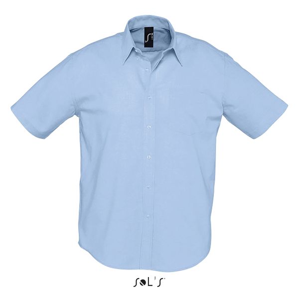 Chemise personnalisée homme oxford manches courtes | Brisbane Ciel