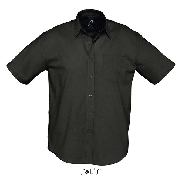 Chemise personnalisée homme oxford manches courtes | Brisbane Noir