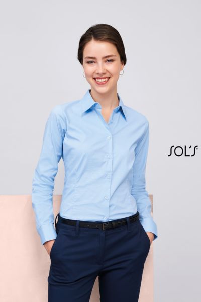 Chemise publicitaire femme stretch manches longues | Eden