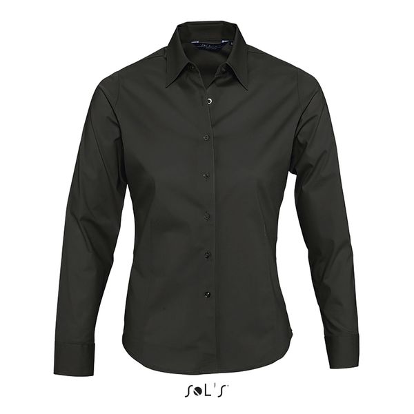 Chemise publicitaire femme stretch manches longues | Eden Noir