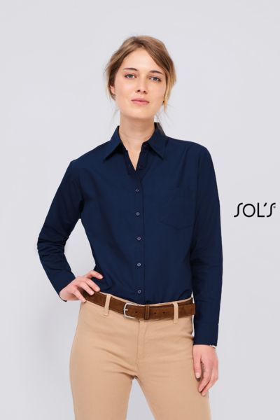 Chemise publicitaire femme popeline manches longues | Executive