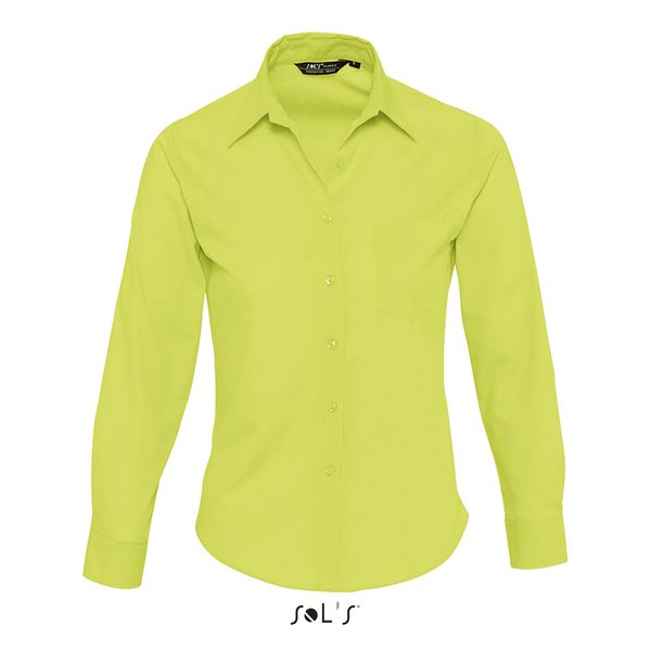 Chemise publicitaire femme popeline manches longues | Executive Vert pomme