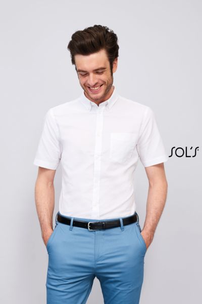 Chemise publicitaire homme oxford manches courtes | Brisbane Fit