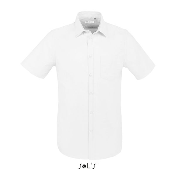 Chemise publicitaire homme oxford manches courtes | Brisbane Fit Blanc