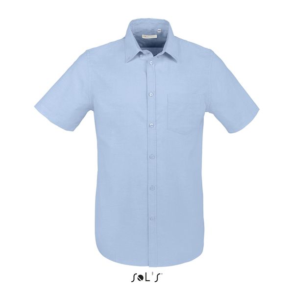 Chemise publicitaire homme oxford manches courtes | Brisbane Fit Ciel