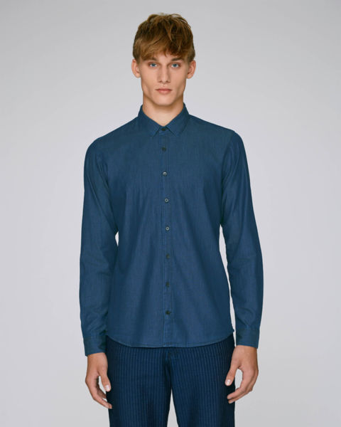 Chemise denim homme | Stanley Innovates Denim Mid Indigo Denim