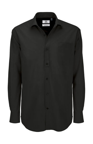 Chemise publicitaire homme manches longues popeline | Heritage LSL men Poplin Black