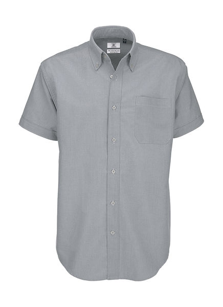 Chemise publicitaire homme manches courtes | Oxford SSL men Silver Moon