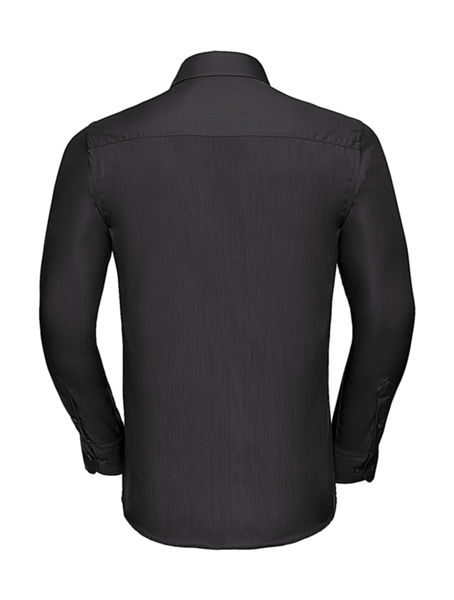 Chemise publicitaire homme manches longues popeline cintrée | Delaware Black