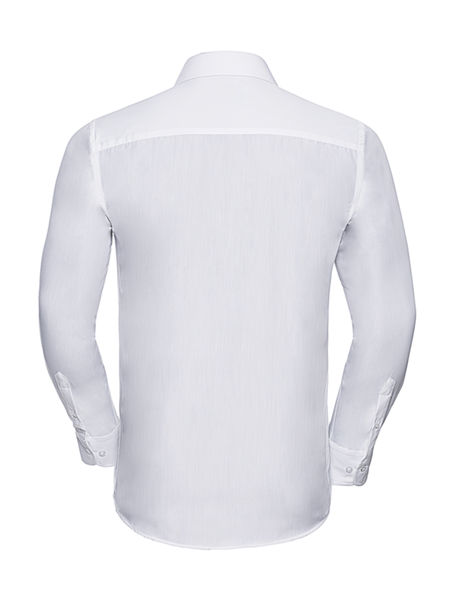 Chemise publicitaire homme manches longues popeline cintrée | Delaware White