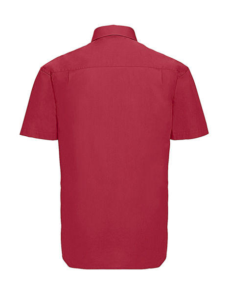 Chemise homme popeline pur coton manches courtes publicitaire | Nehru  Classic Red