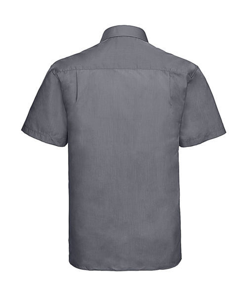 Chemise homme popeline polycoton manches courtes personnalisée | Therrien Convoy Grey