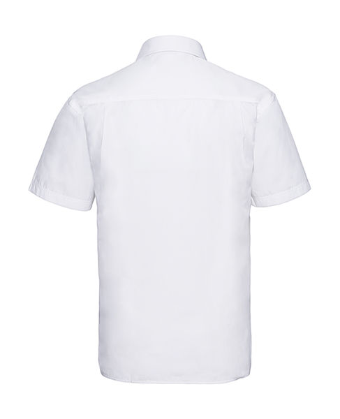 Chemise homme popeline polycoton manches courtes personnalisée | Therrien White