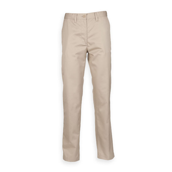 Pantalon entreprise Ladies' 65/35 Chino Trousers HY641 Stone