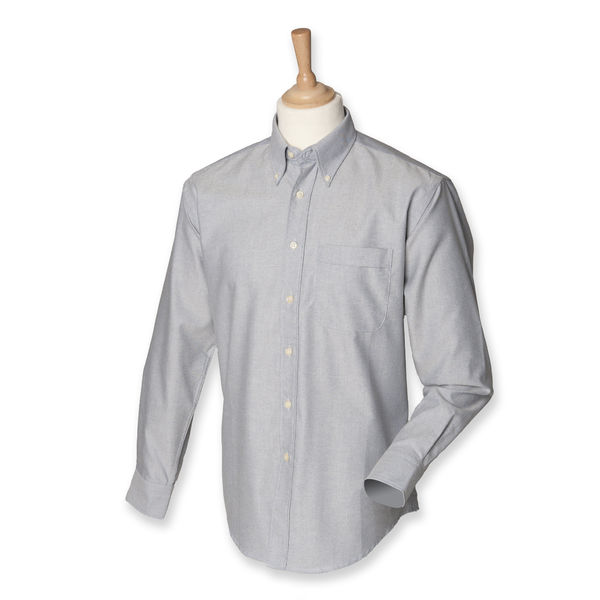 Chemises pub CHEMISE OXFORD HOMME HY510 Light Grey