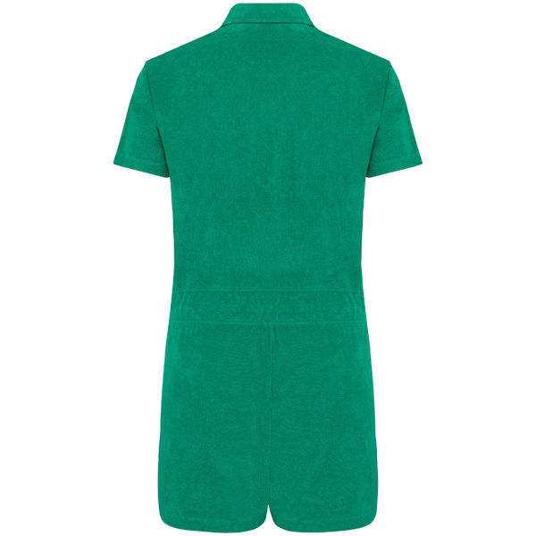 Combinaison short publicitaire bio en éponge femme  Malachite Green