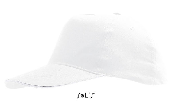 Casquette publicitaire enfant 5 panneaux | Sunny Kids Blanc