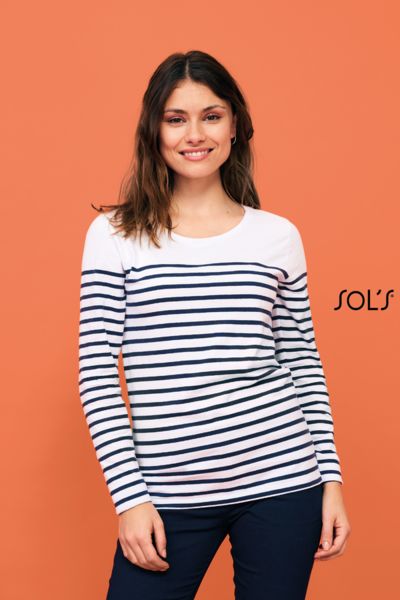 T-shirt publicitaire manches longues rayées | Matelot Lsl Women