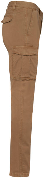 Pantalon cargo personnalisable GOTS délavé homme Washed Dark Camel