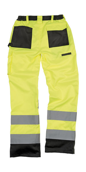 Pantalon publicitaire unisexe avec détails réfléchissants | Safety Cargo Trouser Fluorescent Yellow