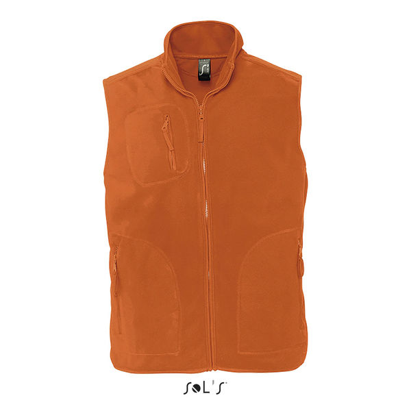 Gilet personnalisé polaire unisexe sans manches | Norway Orange