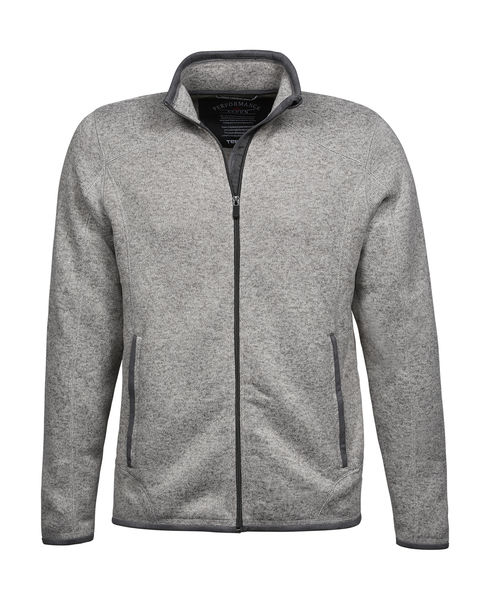 Polaire publicitaire homme manches longues cintrée | Velby Grey Melange