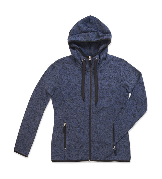 Polaire personnalisée femme manches longues | Active Knit Fleece Jacket Women Marina Blue Melange