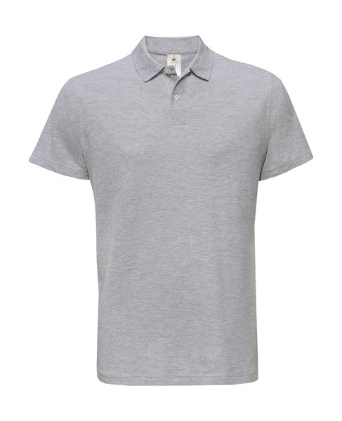 Polo homme publicitaire | ID.001 Piqué Polo Heather Grey