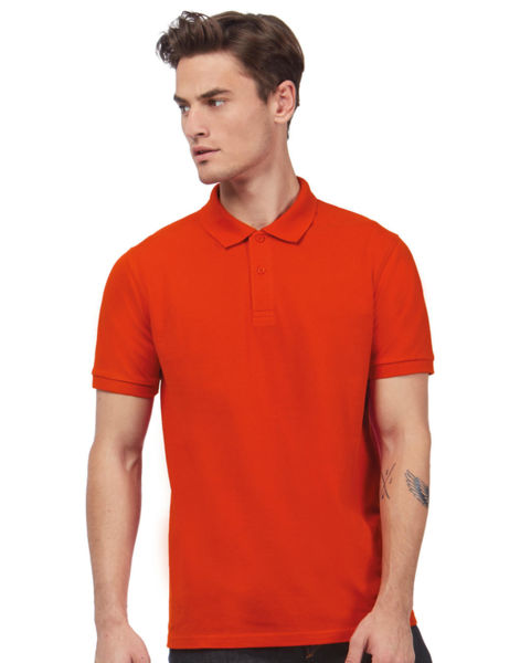 Polo bio homme publicitaire | Inspire Polo  men Fire Red