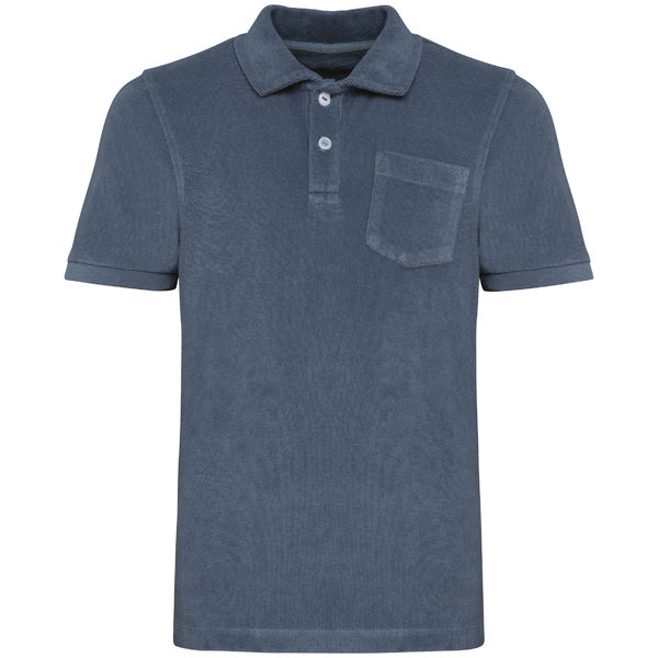 Polo entreprise GOTS en éponge garçon  Mineral Grey