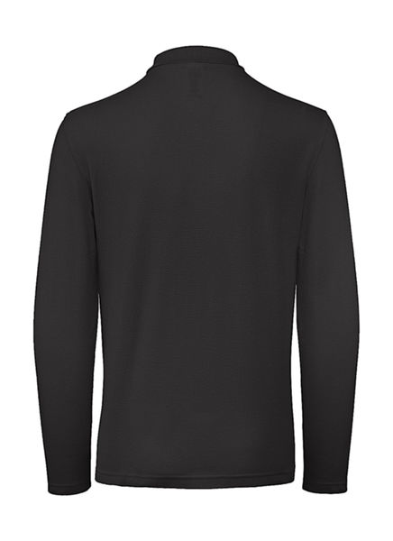 Polo homme manches longues personnalisé | ID.001 LSL Polo Black