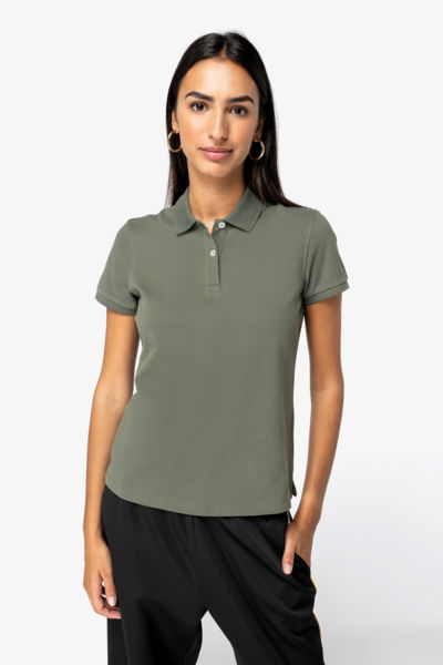 Polo personnalisable coton bio maille piquée femme 2