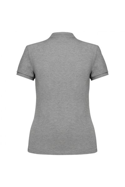 Polo personnalisable coton bio maille piquée femme Moon grey heather