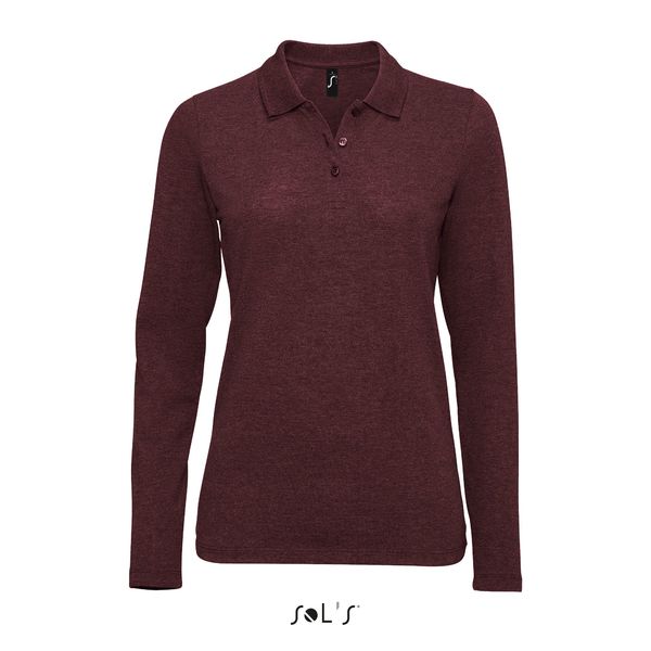 Polo personnalisé piqué femme | Perfect LSL Women Oxblood chiné