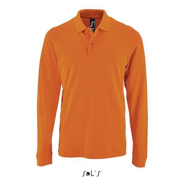 Polo personnalisé piqué manches longues homme | Perfect LSL Men Orange