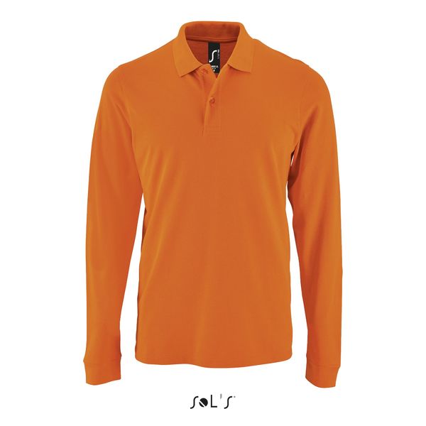 Polo personnalisé piqué manches longues homme | Perfect LSL Men Orange