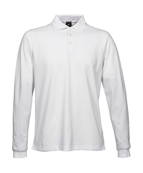Polo personnalisé homme manches longues | Rituvik White