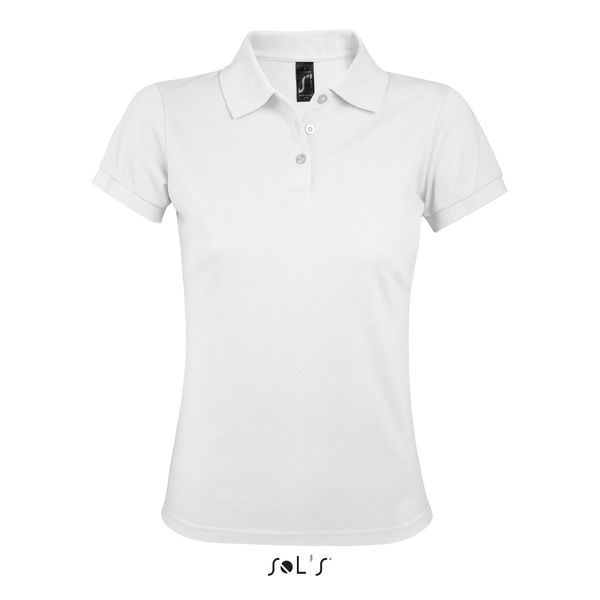 Polo personnalisé femme polycoton | Prime Women Blanc