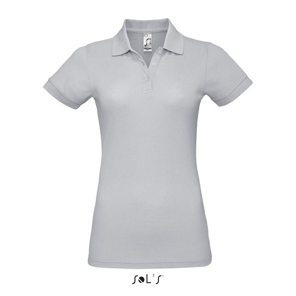 Polo personnalisé femme polycoton | Prime Women Gris pur