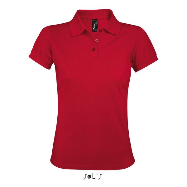 Polo personnalisé femme polycoton | Prime Women Rouge