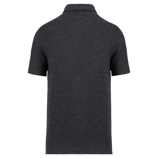 Polo maille gaufrée vegan homme publicitaire Recycled Anthracite Heather