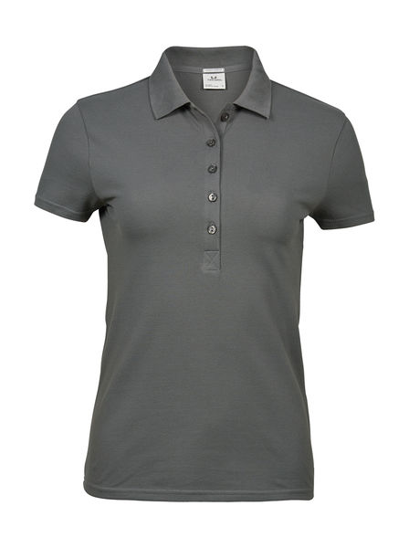 Polo publicitaire cintré femme manches courtes | Sabro Powder Grey