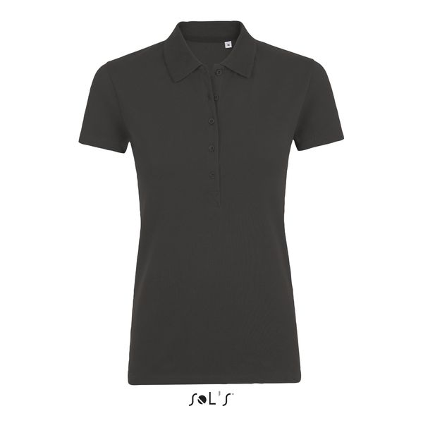 Polo personnalisé coton élasthanne femme | Phoenix Women Anthracite chiné