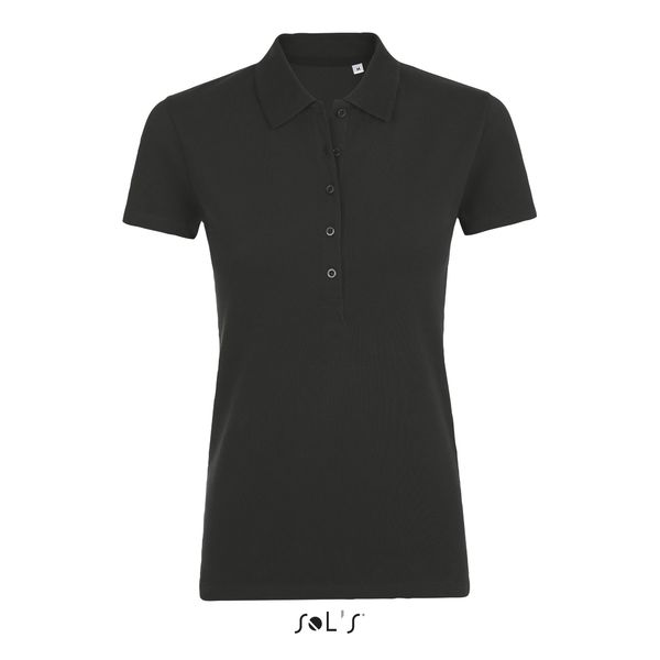 Polo personnalisé coton élasthanne femme | Phoenix Women Noir