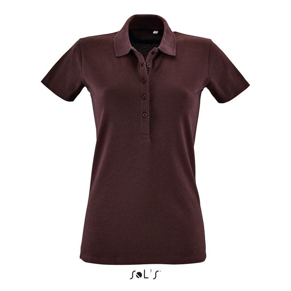 Polo personnalisé coton élasthanne femme | Phoenix Women Oxblood chiné