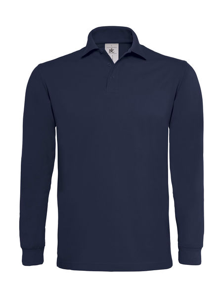 Polo publicitaire manches longues | Heavymill LS Polo Navy